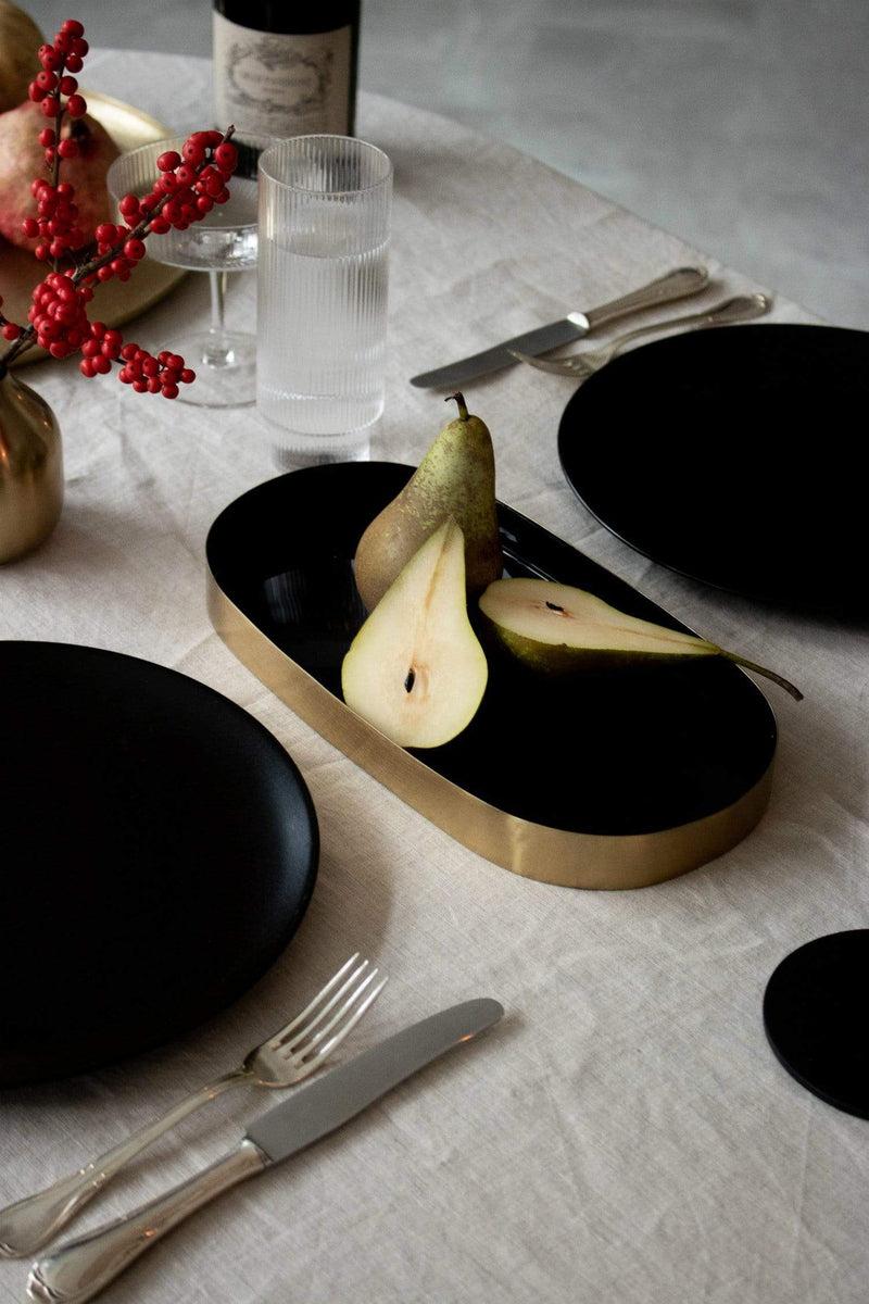 LaLe Living Deko-Tablett "Glam" aus Eisen in Gold/Schwarz, 30x15cm Black Friday