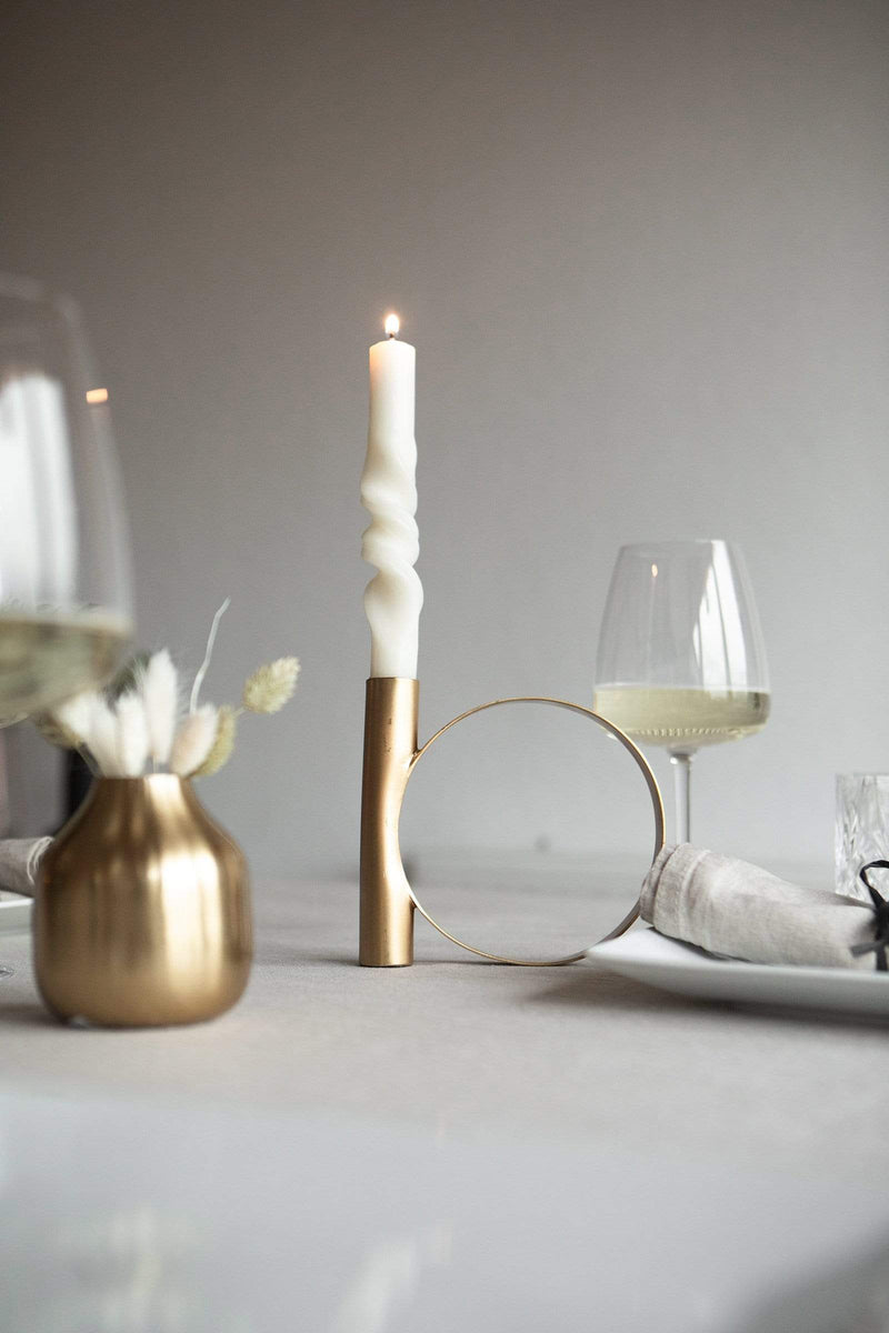 LaLe Living Kerzenhalter "Geo2" aus Eisen in Gold, 15x12,5cm Osterangebot