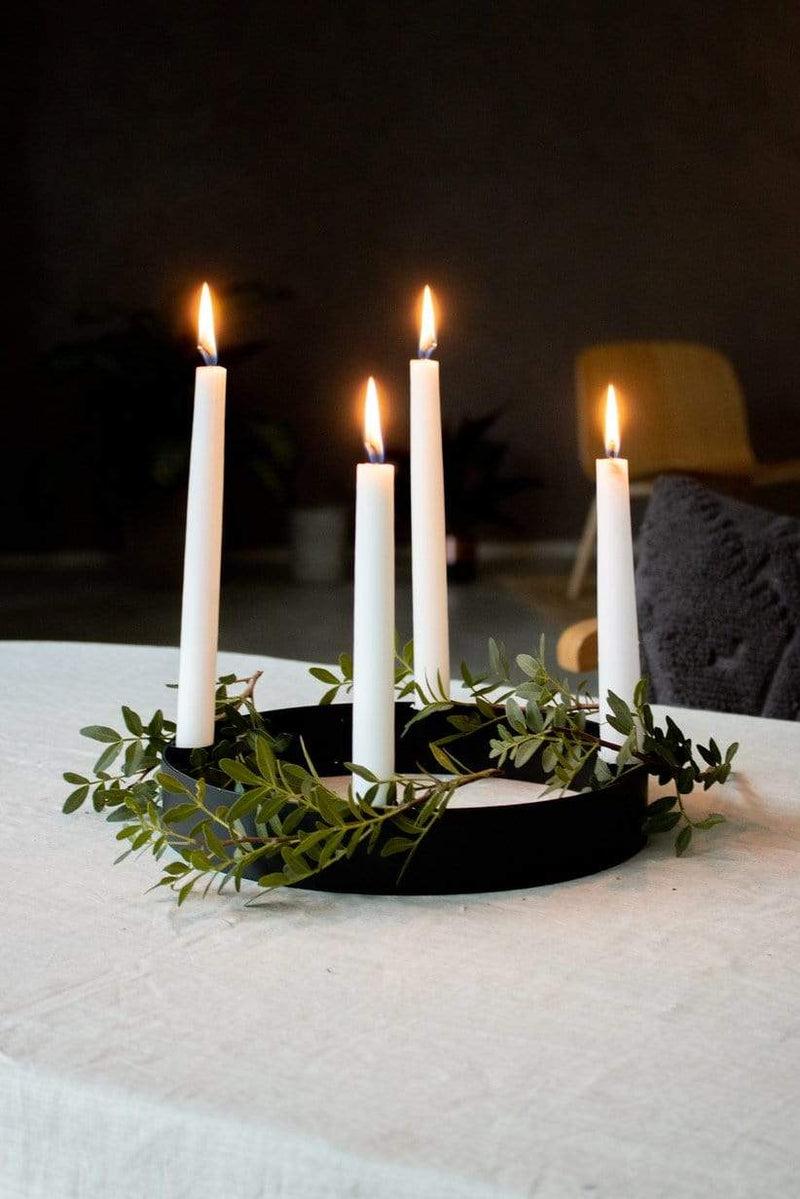 LaLe Living Ring-Kerzenständer "Onyx" aus Eisen in Schwarz matt, Ø25x4cm Muttertagsangebot