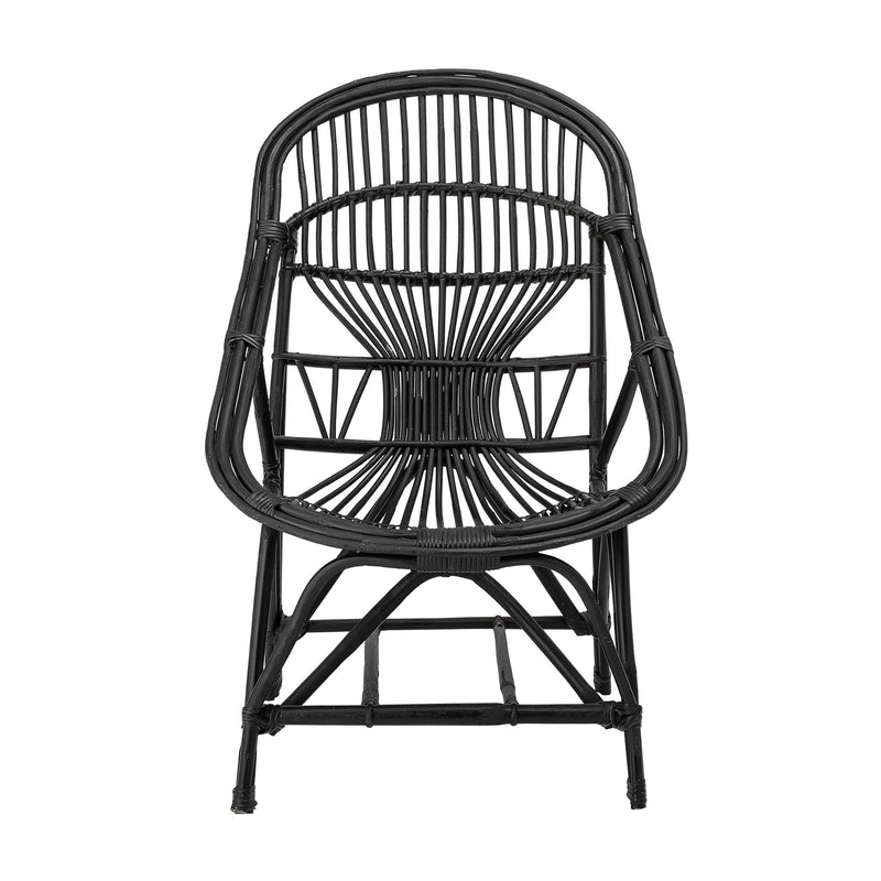 Bloomingville Joline Loungesessel, Schwarz, Rohrstock Super Rabatt