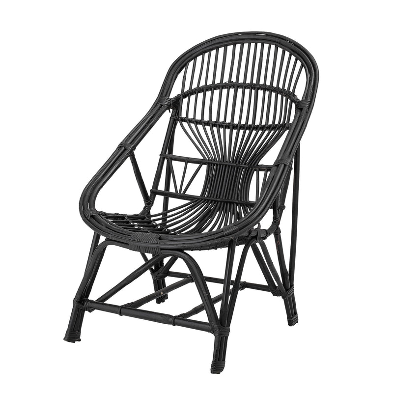 Bloomingville Joline Loungesessel, Schwarz, Rohrstock Super Rabatt
