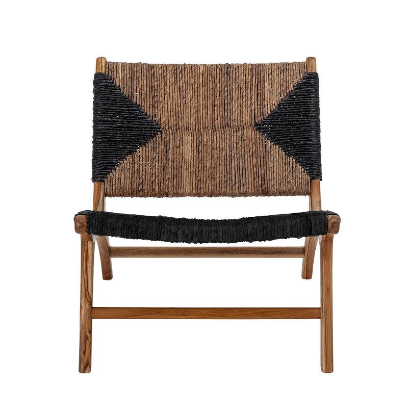 Bloomingville CREATIVE COLLECTION Grant Loungesessel, Schwarz, Teakholz Valentinstagsangebot