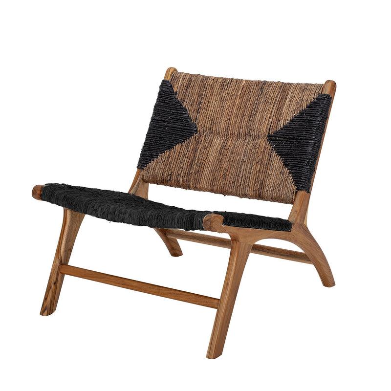 Bloomingville CREATIVE COLLECTION Grant Loungesessel, Schwarz, Teakholz Valentinstagsangebot