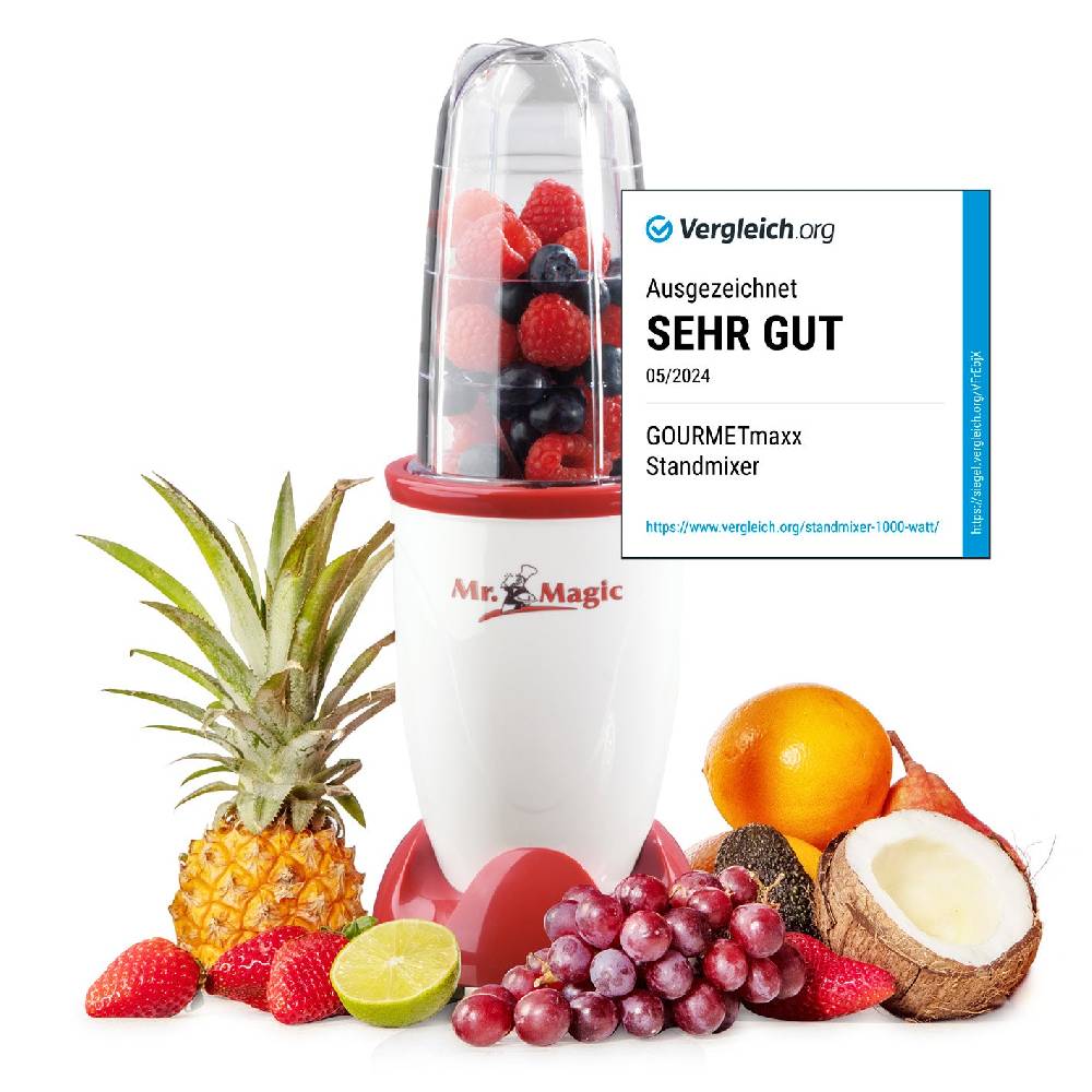 GOURMETmaxx Mr. Magic 400 W in Rot/Weiß, 4-tlg Sonderangebote