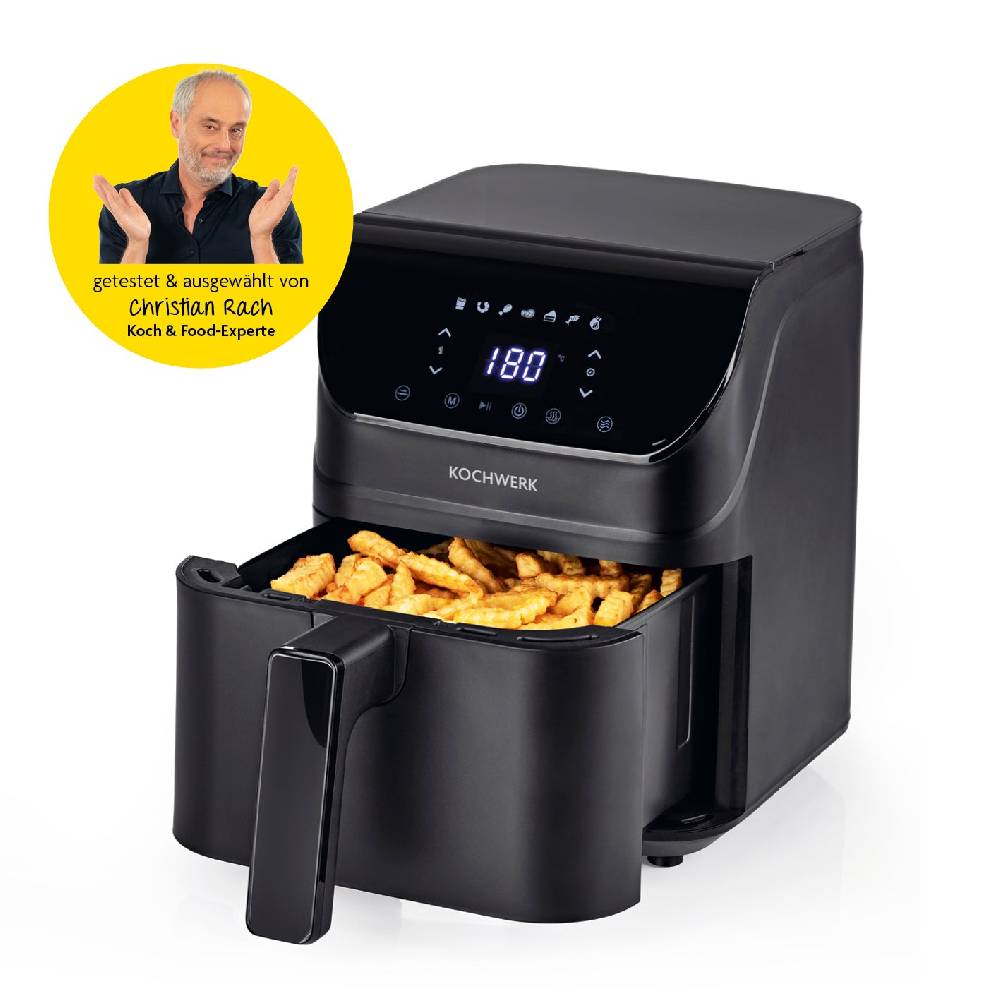 Rachs KOCHWERK Heißluft-Fritteuse Digital mit Shake-Reminder 4l - 7 Programme Zeitbegrenzte Promotion