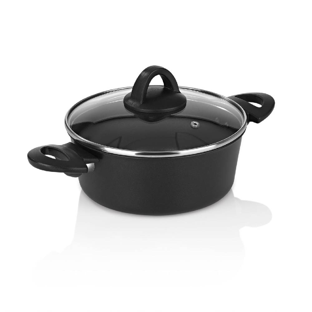 Bratoni Aluminium-Kochtopf geschmiedet - 20 cm - schwarz Super Sparpreis