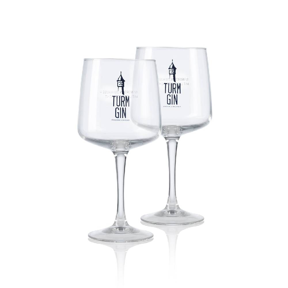 TURM GIN Copa Glas mit Logo und Schriftzug - 720 ml - 2er-Set Angebote