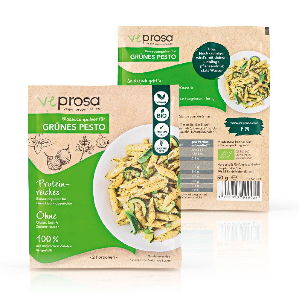 veprosa vegan protein sauce Biosaucenpulver für grünes Pesto (50 g)