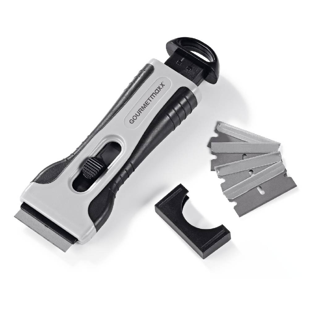 GOURMETmaxx Kochfeldschaber - 13,2 x 5,1 x 2,2 cm - schwarz/grau Sonderangebot