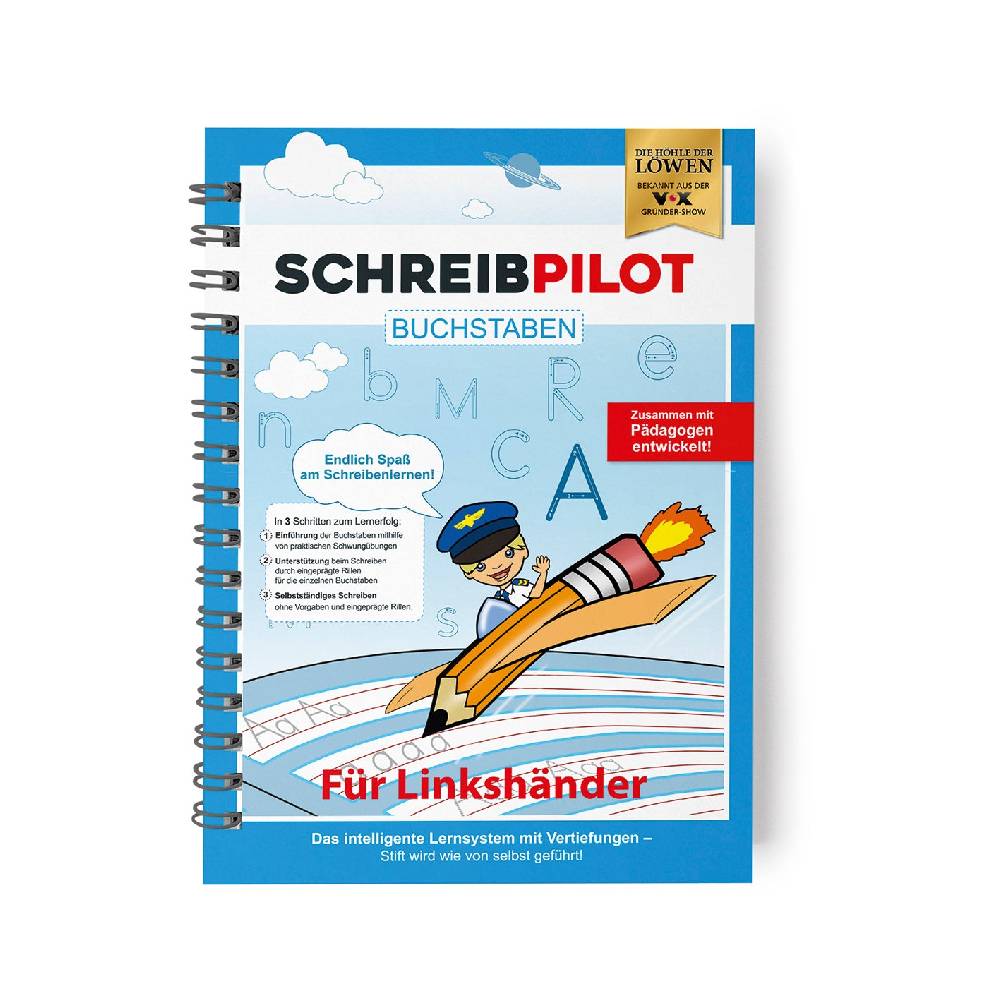 SCHREIBPILOT Heft Buchstaben für Linkshänder mit Bleistift und Radiergummi - DIN-A4 Angebote