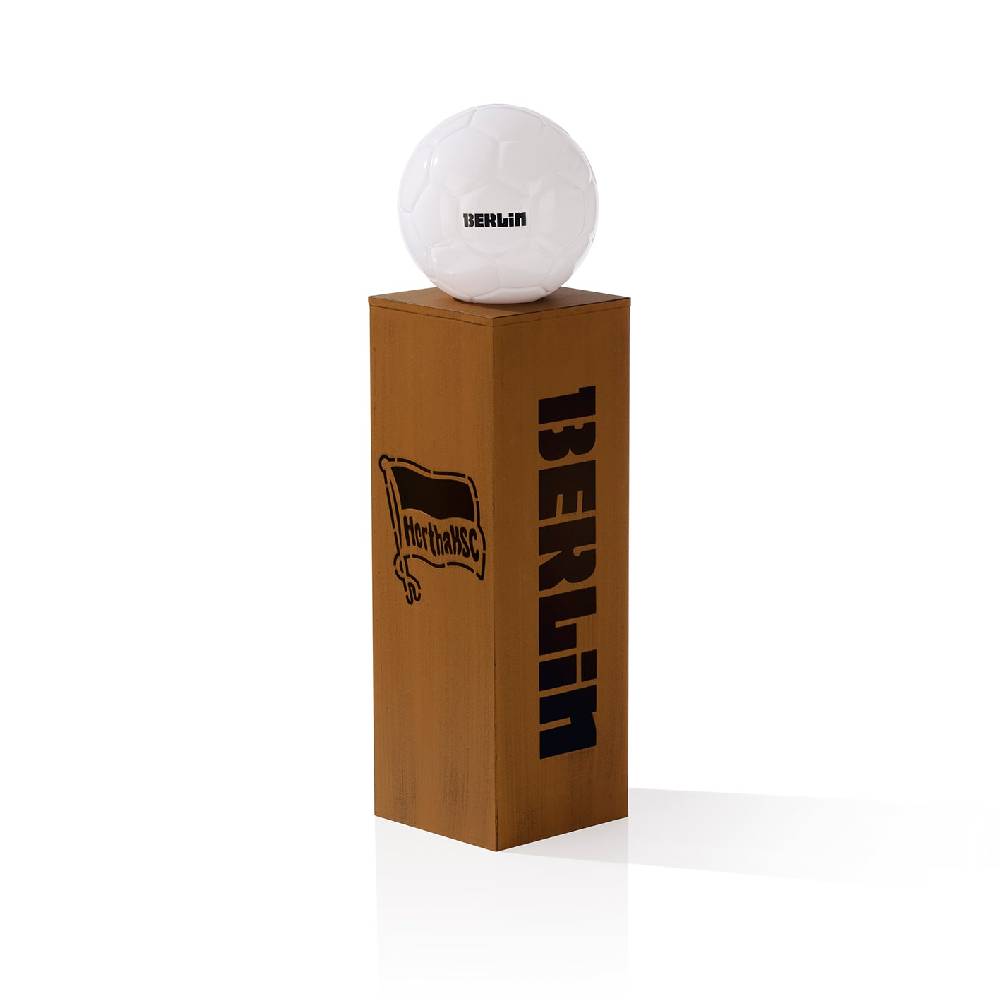 Hertha BSC LED-Dekosäule Rost-Optik mit Leuchtkugel - 84 cm - braun Online Outlet