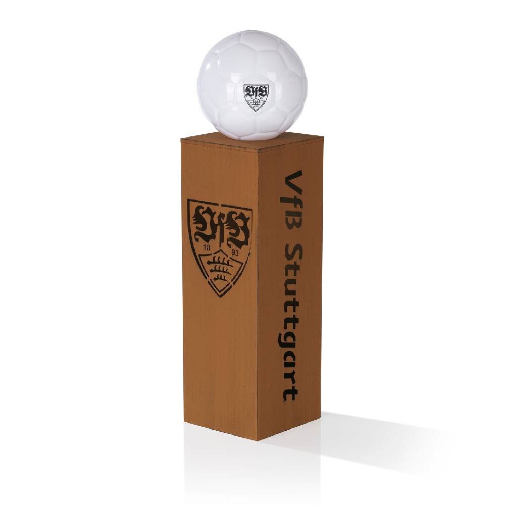 VfB Stuttgart LED-Dekosäule Rost-Optik mit Leuchtkugel - 84 cm - braun Neuheiten