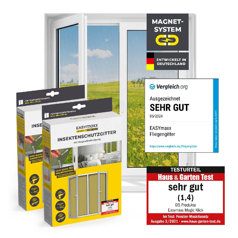 EASYmaxx Insektenschutzgitter mit Magnetbefestigung - 2er-Set Räumungsverkauf