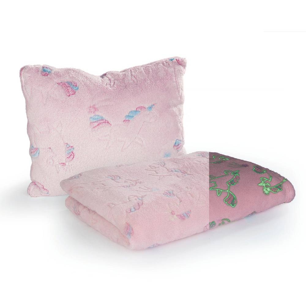 MAXXMEE Verwandlungskissen Glow in the dark - Kuschelkissen & Kuscheldecke - Einhorn 50% Rabatt für begrenzte Zeit