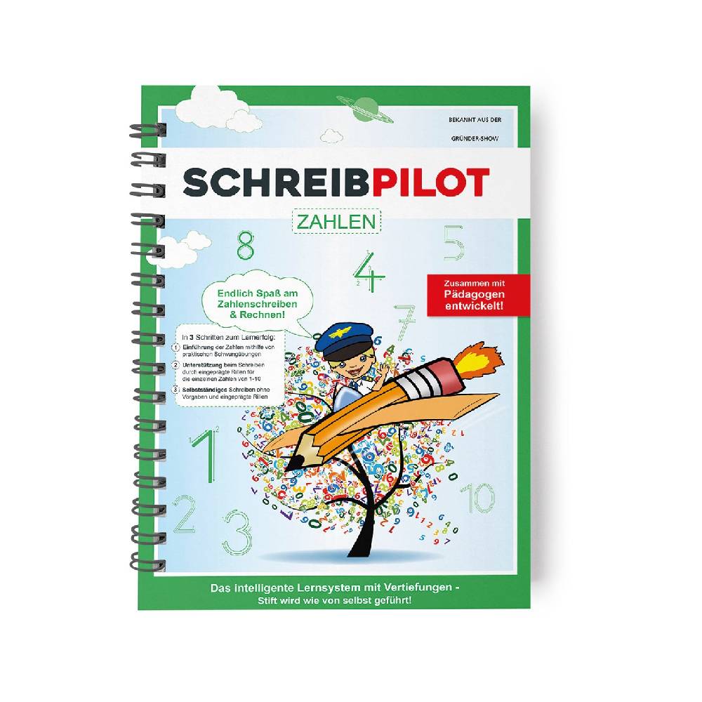 SCHREIBPILOT Heft Zahlen mit Bleistift/Radiergummi - DIN-A4