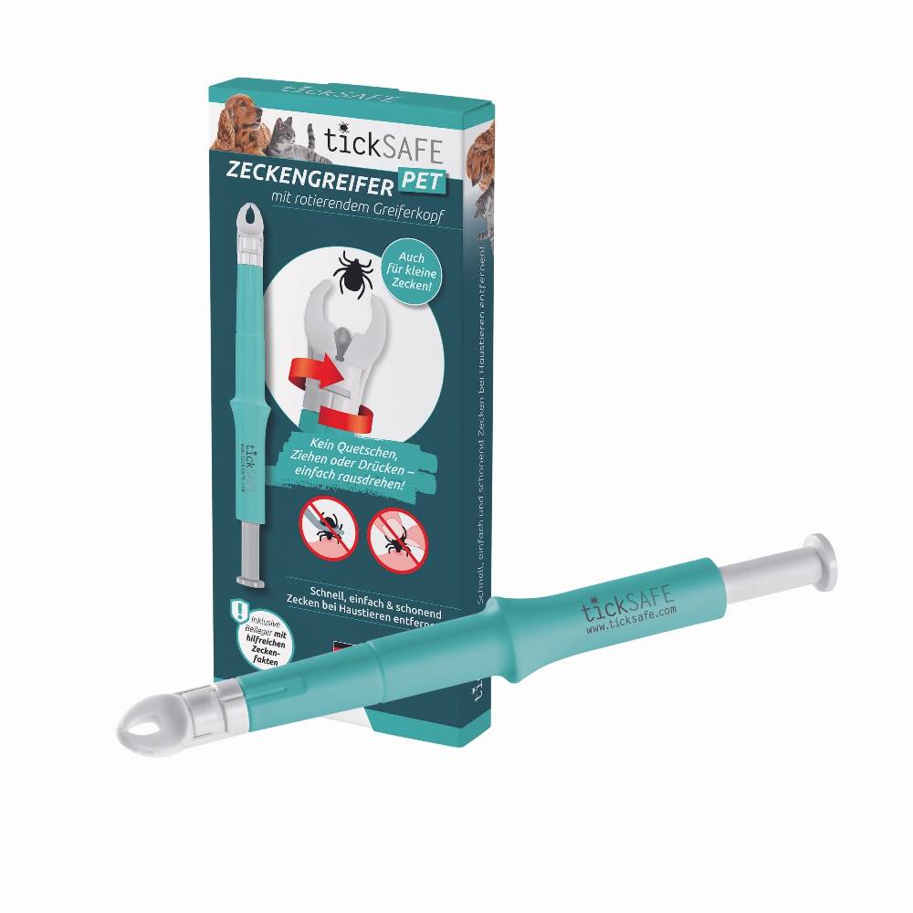 tickSAFE Zeckengreifer für Tiere mit rotierendem Greiferkopf