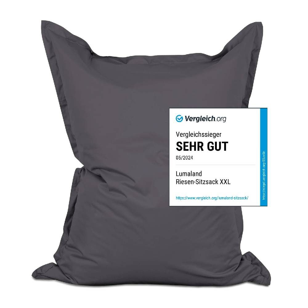 LUMALAND Sitzsack Classic XXL (380 L) - indoor & outdoor - Anthrazit Clearance-Verkauf