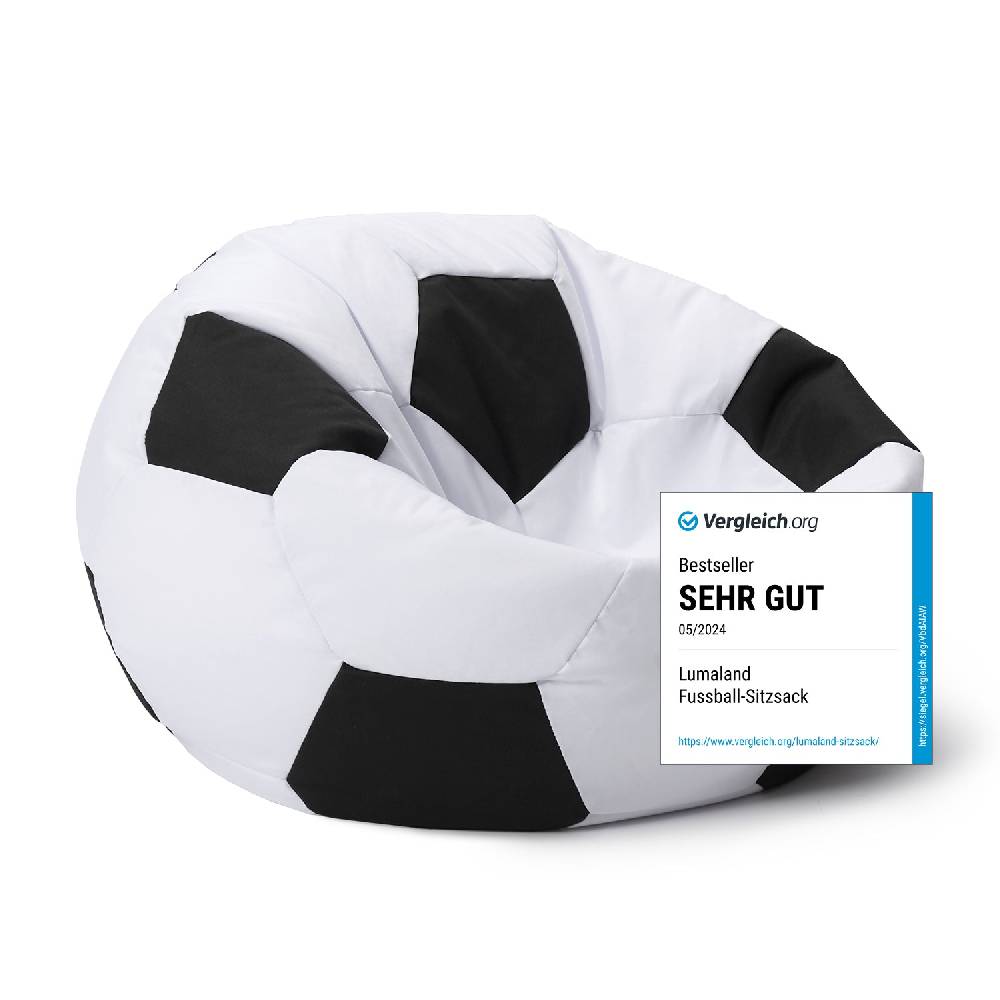 LUMALAND Luxury Fußball Sitzsack (300 L) - indoor & outdoor 50% Rabatt für begrenzte Zeit