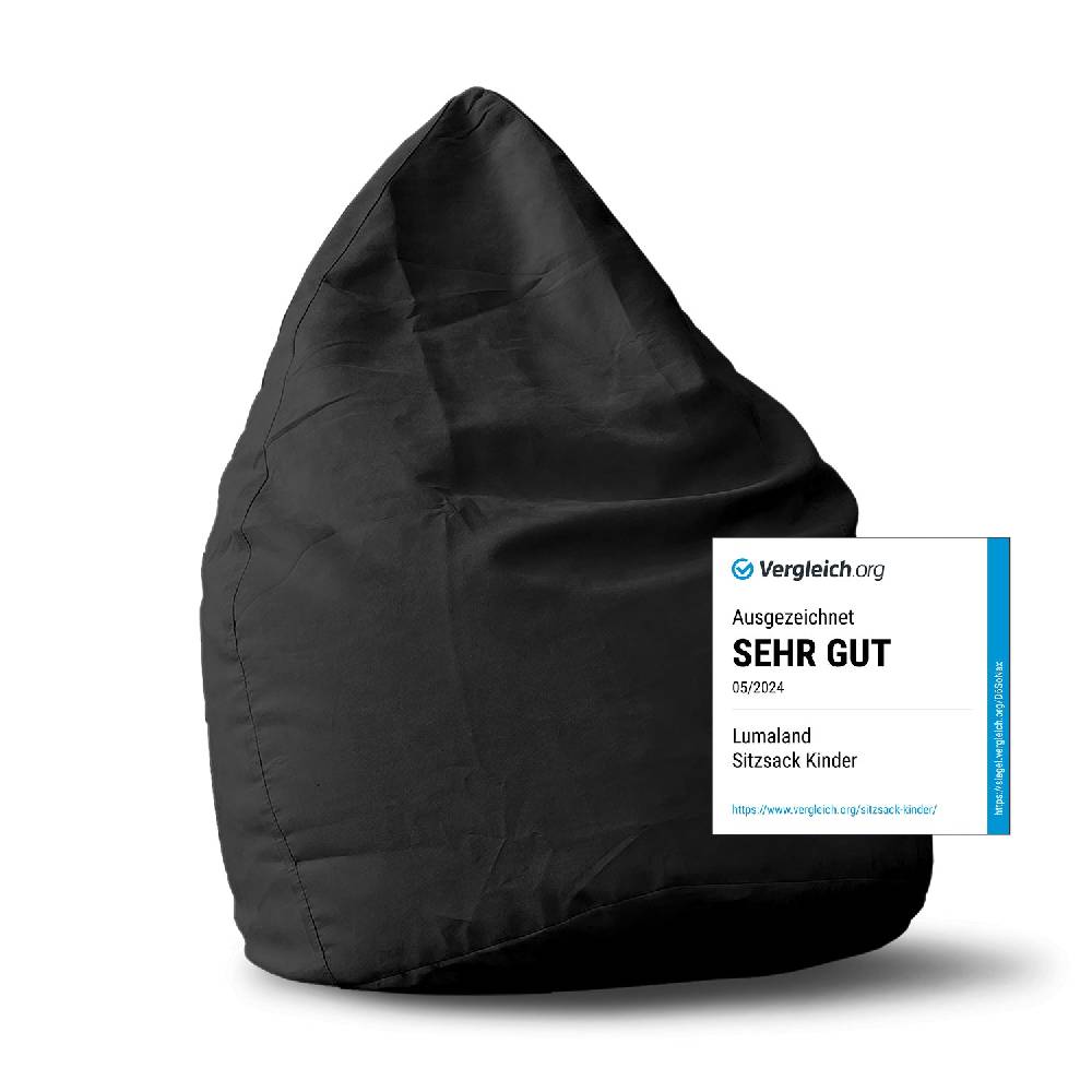 LUMALAND Luxury XL Sitzsack (120 L) - indoor - Schwarz