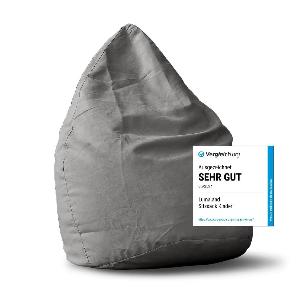 LUMALAND Luxury XL PLUS Sitzsack (220 L) - indoor - Grau Sonderangebot der Fabrik