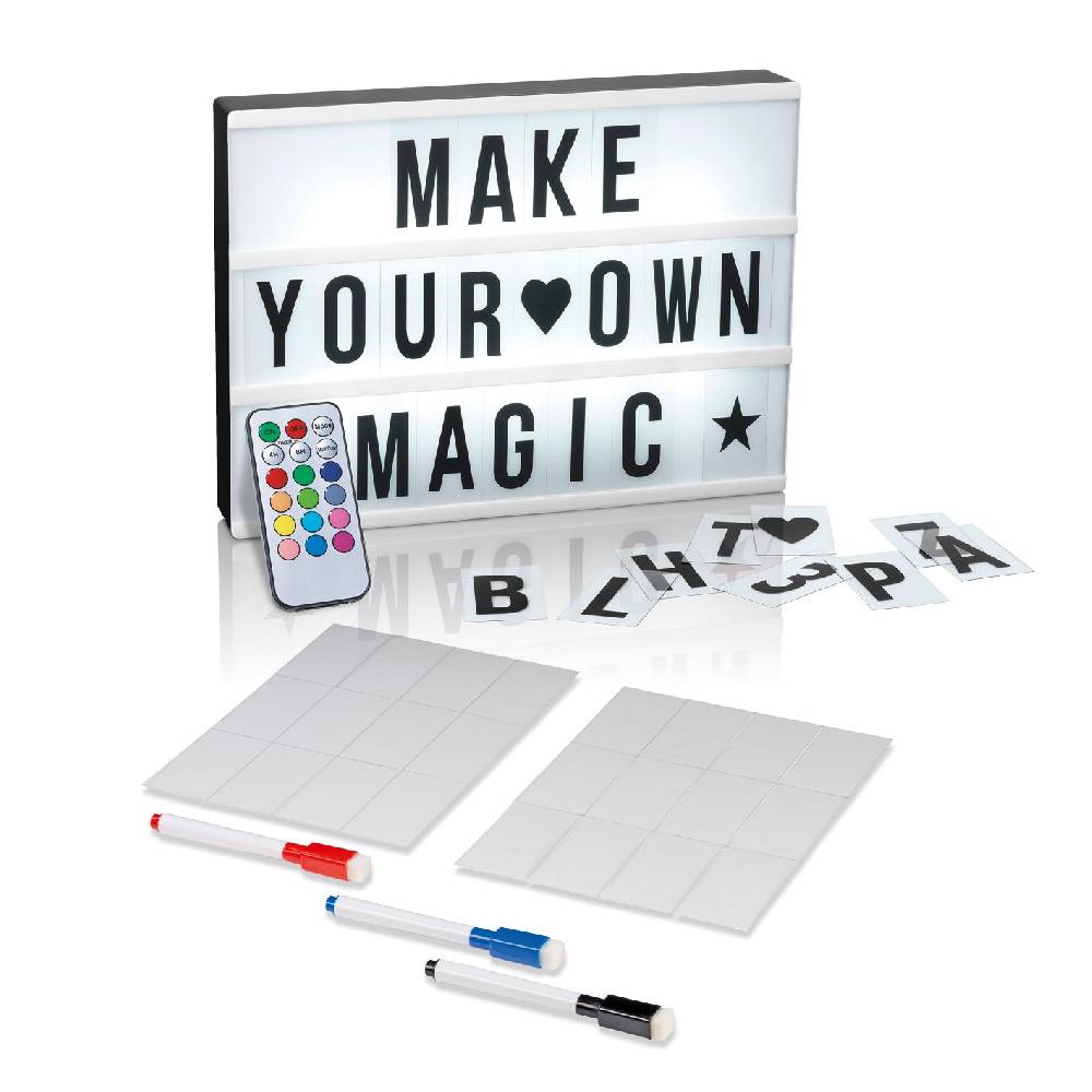 EASYmaxx LED-Leuchtkasten mit 173 Buchstaben & Symbole inkl. Schreib-Set (3 Stifte & 20 Karten) Schlussverkauf