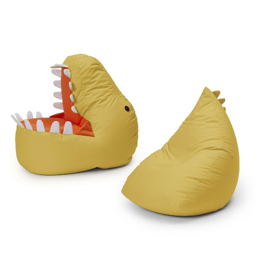 LUMALAND Kindersitzsack-Set "Dino" (2-tlg.) - indoor & outdoor - Senfgelb Fabrikverkauf