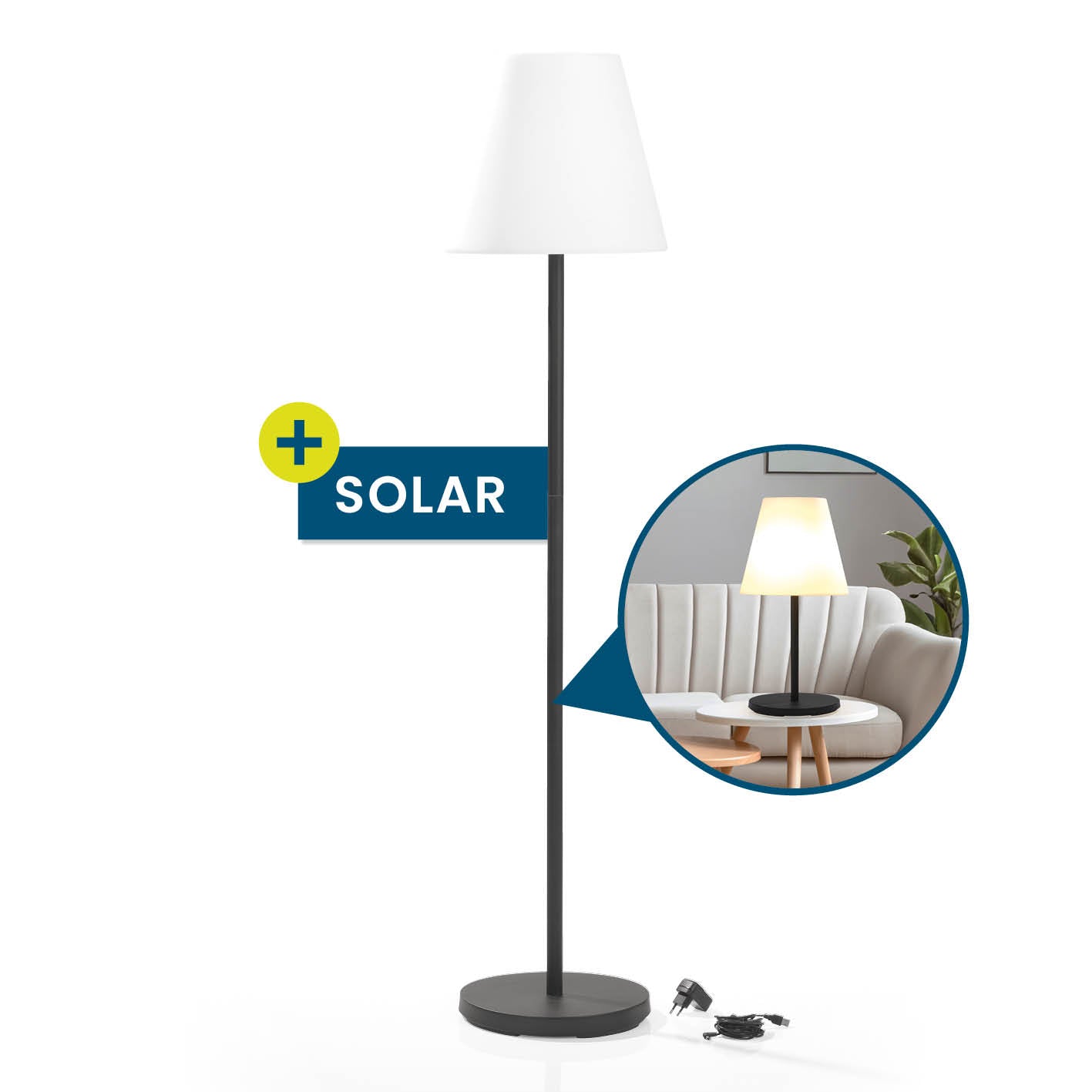 Hoberg Solar-Stehlampe - 3-fach höhenverstellbar - 3 Helligkeitsstufen