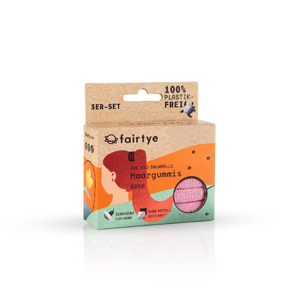 fairtye Haargummi rosa - 3er-Set
