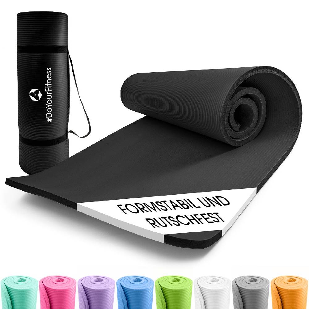 #DoYourFitness Fitness- und Gymnastikmatte - 183 x 61 x 1 cm - Schwarz Fabrikpreis
