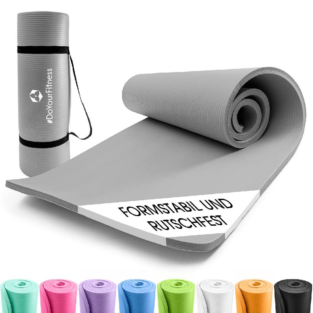 #DoYourFitness Fitness- und Gymnastikmatte - 183 x 61 x 1,5 cm - Grau Großer Ausverkauf