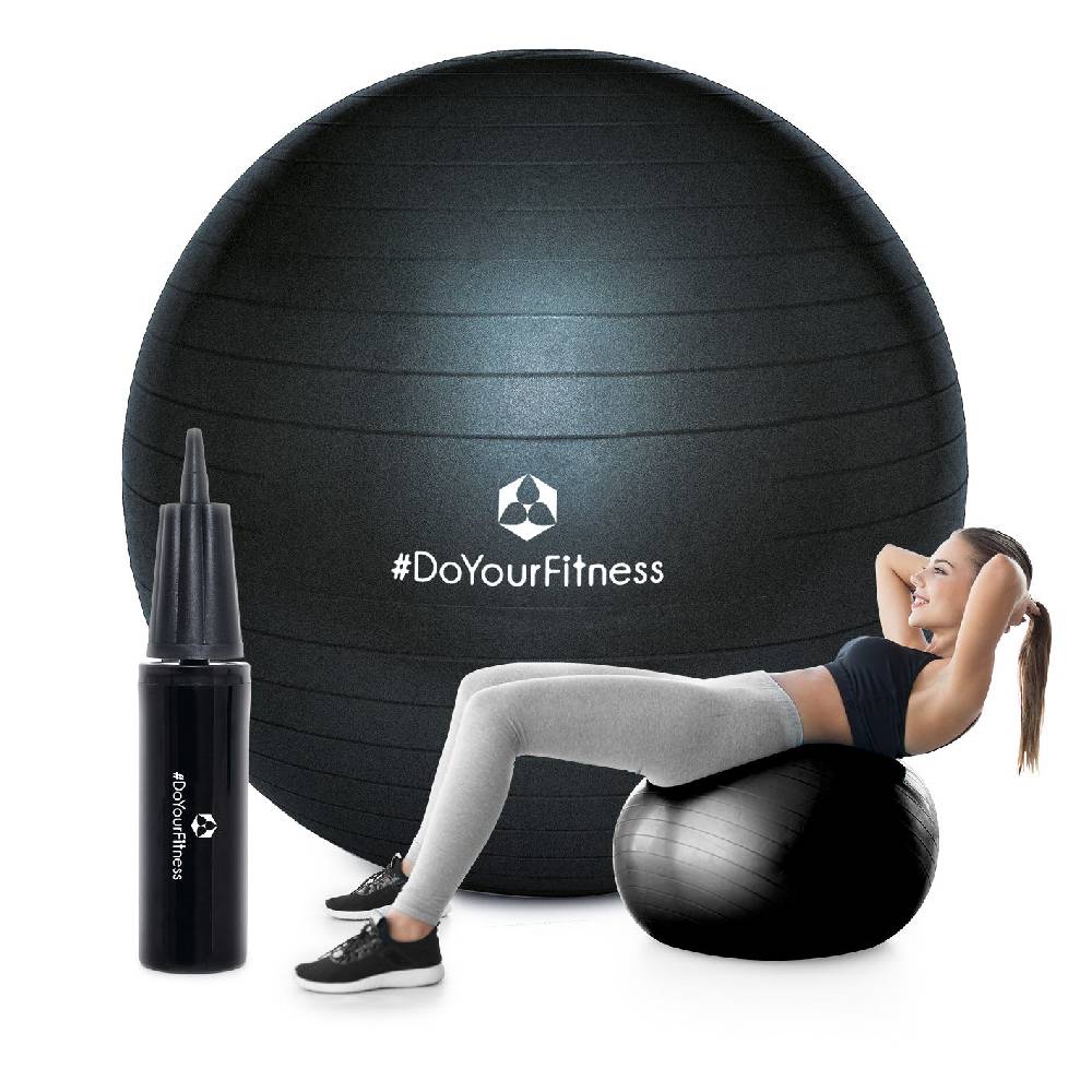 #DoYourFitness Gymnastikball inkl. Ballpumpe - Fitness Sitzball - Schwarz - 55 cm Preisnachlass