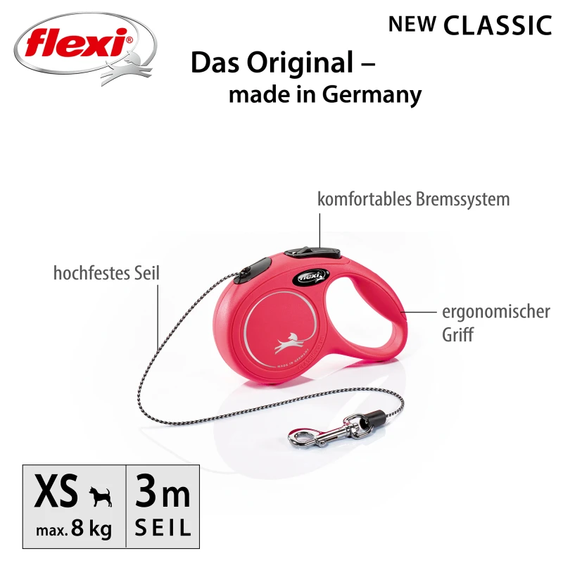 fressnapf Flexi New Classic Seil rot XS 3 m 8 kg Kostenloser Versand