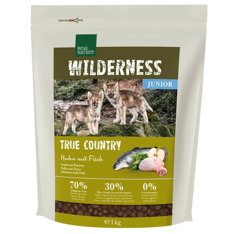 fressnapf REAL NATURE WILDERNESS Junior True Country Huhn mit Fisch 1 kg 50% Rabatt für begrenzte Zeit