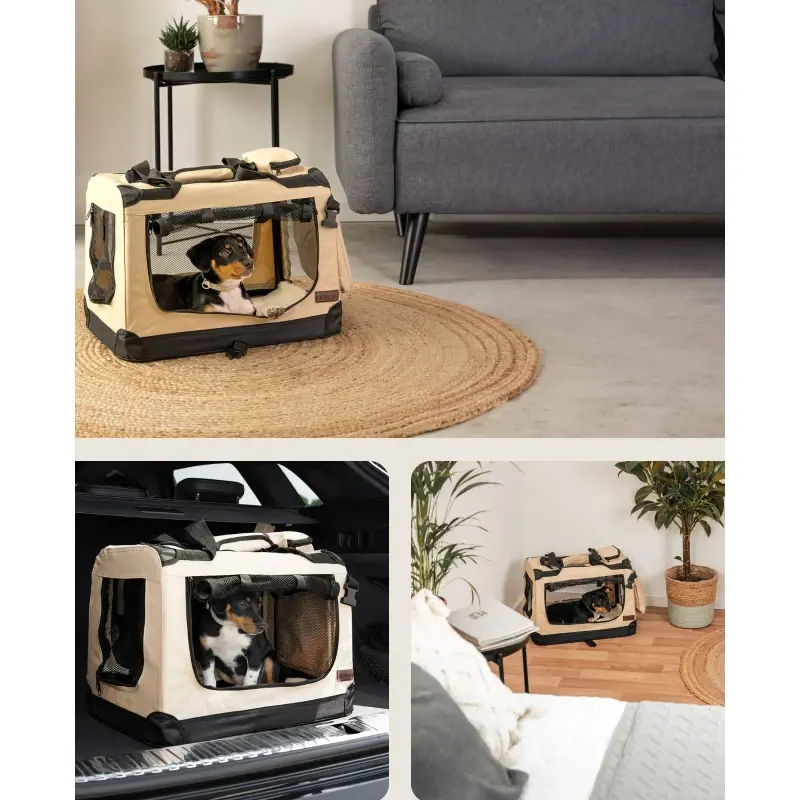 fressnapf Lionto Hundetransportbox - faltbar - beige S Letzte 3 Tage