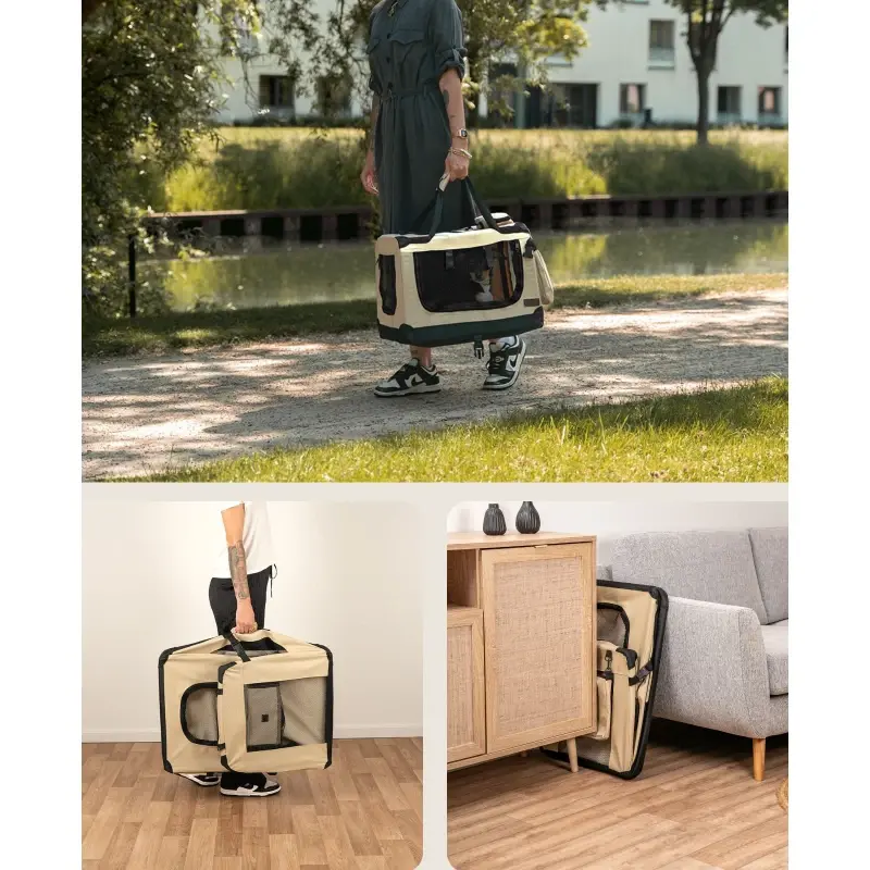 fressnapf Lionto Hundetransportbox - faltbar - beige S Letzte 3 Tage