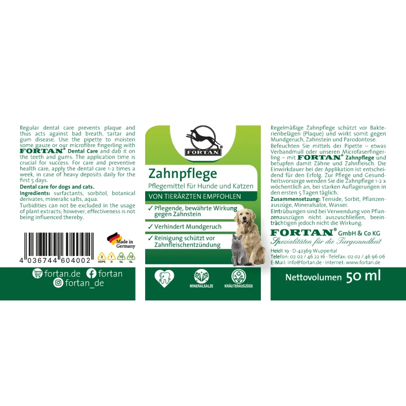fressnapf Fortan Zahnpflege 50ml Begrenztes Angebot