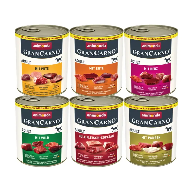fressnapf animonda GranCarno Original Nassfutter Hund Adult Mixpaket 6x800 g Kräftige Variation Exklusivangebot