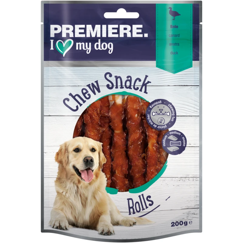 fressnapf PREMIERE Chew Snack Kaustangen Rolls Ente 200g Preisnachlass