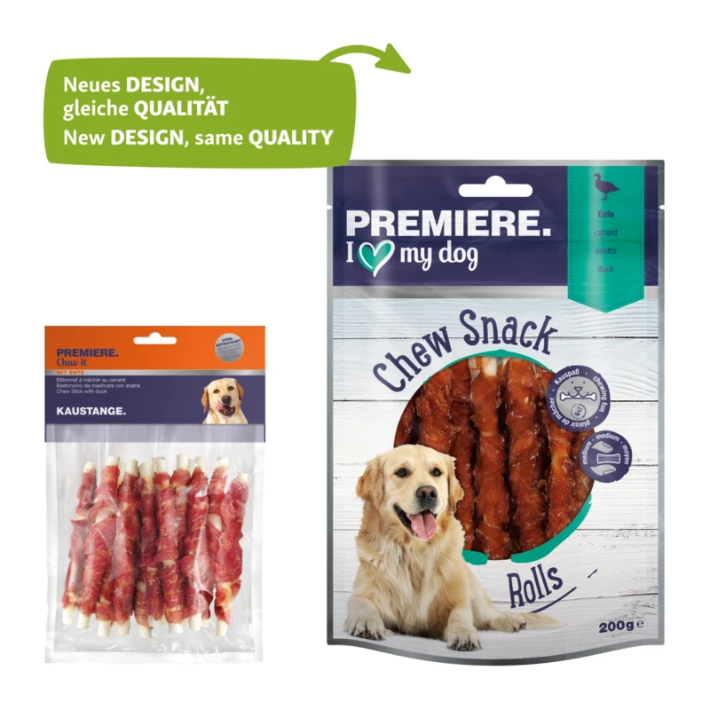 fressnapf PREMIERE Chew Snack Kaustangen Rolls Ente 200g Preisnachlass