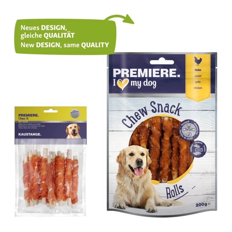 fressnapf PREMIERE Chew Snack Kaustangen Rolls Huhn 200g Saisonschlussverkauf