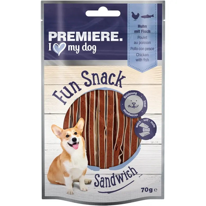 fressnapf PREMIERE Fun Snack Sandwich Huhn mit Fisch 70 g Vatertagsangebot