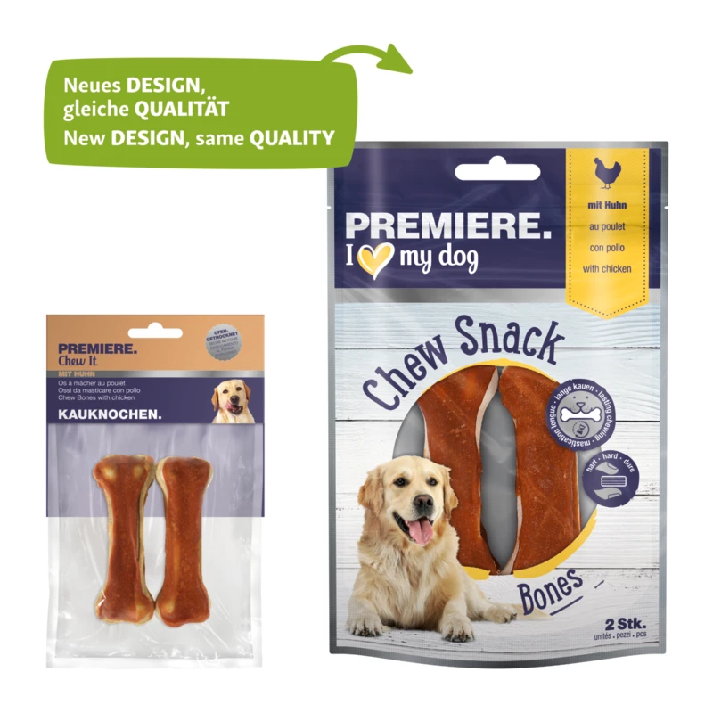 fressnapf PREMIERE Kauknochen mit Huhn 2 Stück 120 g Bestseller
