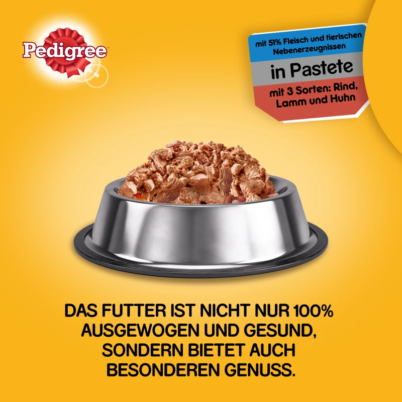 fressnapf Pedigree Classic 12x800 g 3 Sorten Rind Lamm und Huhn Fabrikpreis