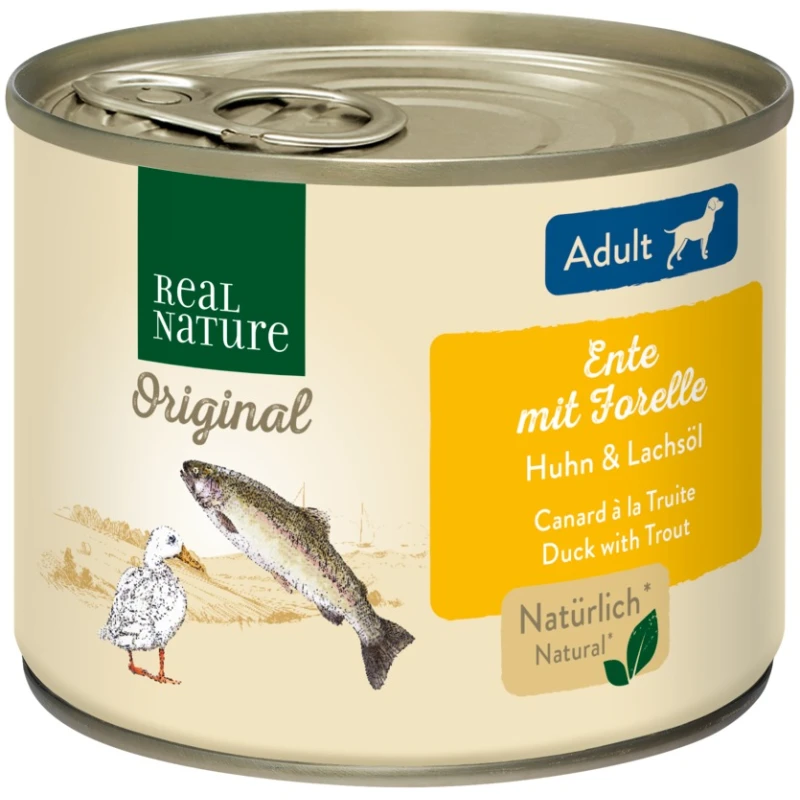 fressnapf REAL NATURE Original Nassfutter für Hunde Adult Ente mit Forelle 6x200 g Osterangebot
