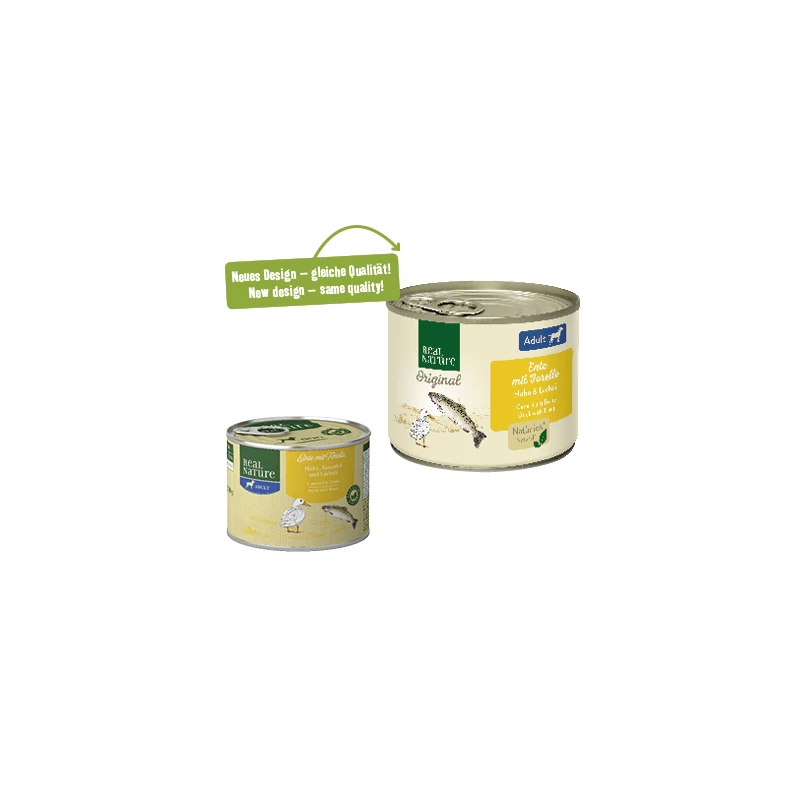 fressnapf REAL NATURE Original Nassfutter für Hunde Adult Ente mit Forelle 6x200 g Osterangebot