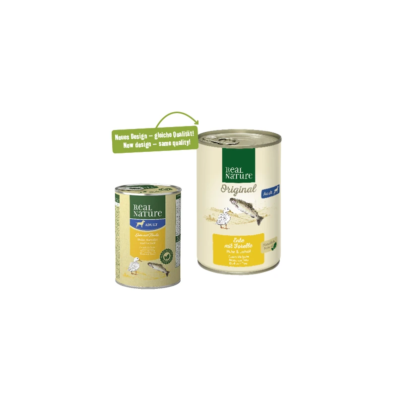 fressnapf REAL NATURE Original Nassfutter für Hunde Adult Ente mit Forelle 6x400 g Muttertagsangebot