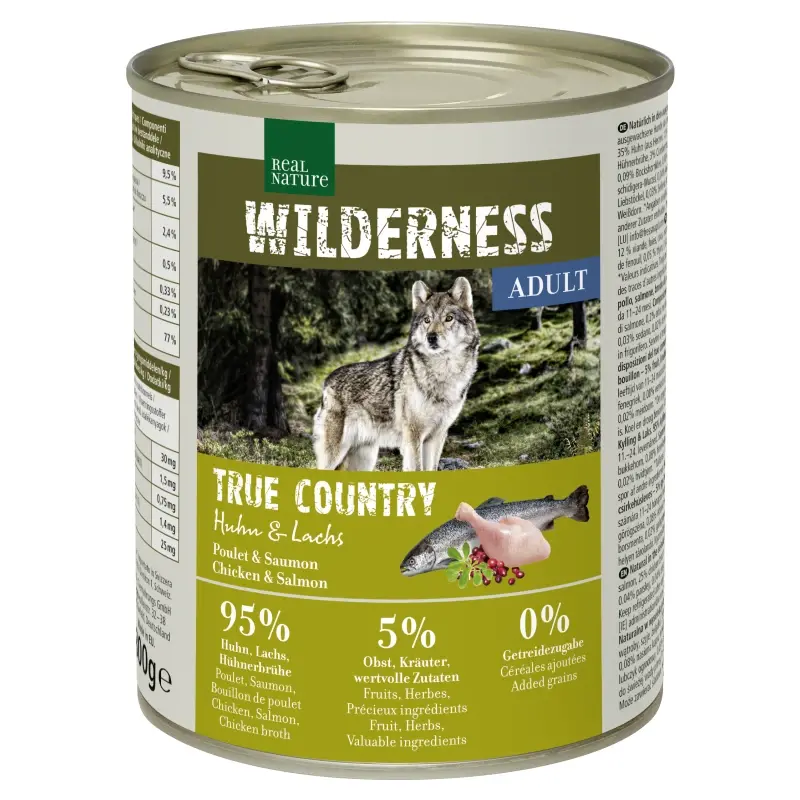fressnapf REAL NATURE WILDERNESS Nassfutter für Hunde Adult True Country Huhn & Lachs 6x800 g Vatertagsangebot