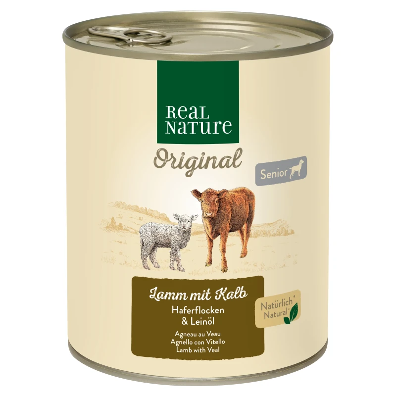 fressnapf REAL NATURE Original Nassfutter für Hunde Senior Lamm & Kalb 6x800 g Top Angebot