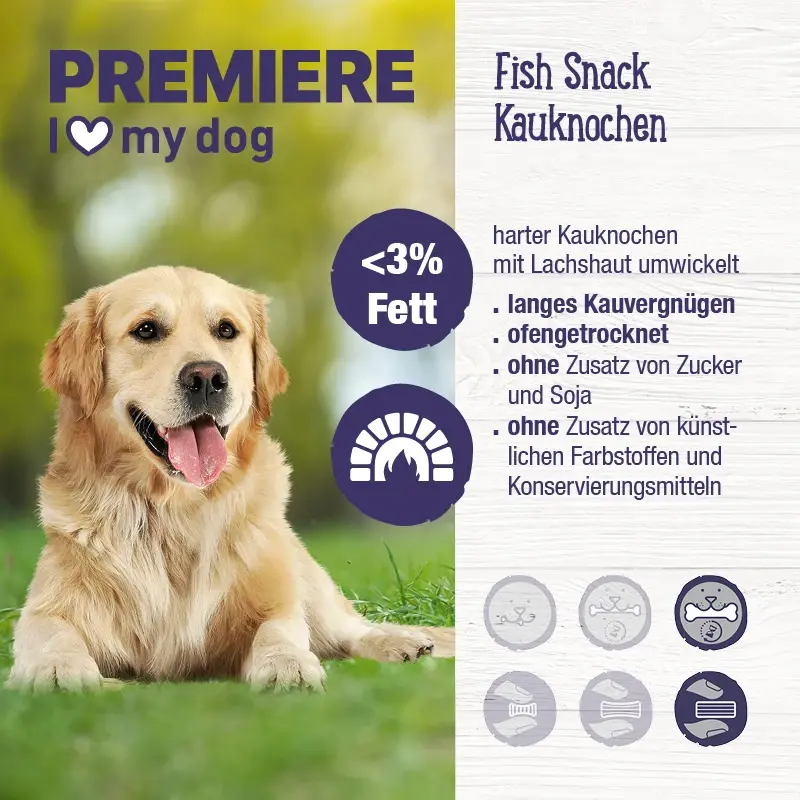 fressnapf PREMIERE Kauknochen mit Lachs 12 Stück 120 g JETZT KAUFEN