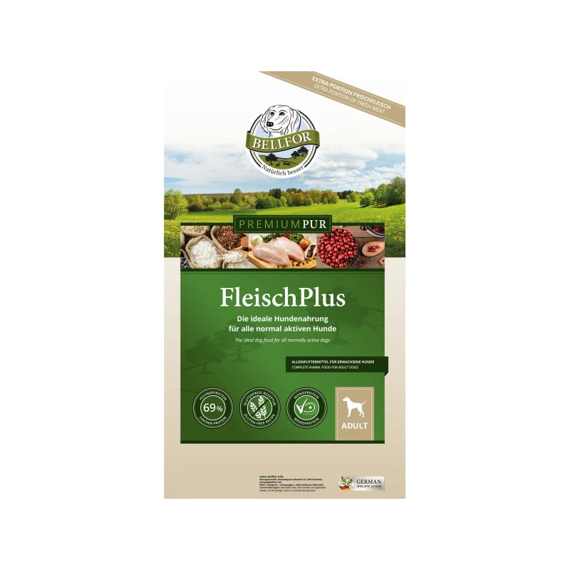 fressnapf Bellfor Hundefutter mit hohem fleischanteil - PREMIUM PUR FleischPlus - 10 kg Rabatt